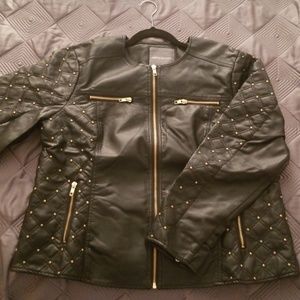Womens 1X Faux Leather Jacket